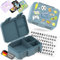 BEARFOOT Bento Box COMPACT | BPA-freie Kinder Brotdose für Schule & Kindergarten | Auslaufsichere Lunchbox für Mädchen & Jungen | Praktisch, leicht & kompakt (Sticker-blau, 650ml)