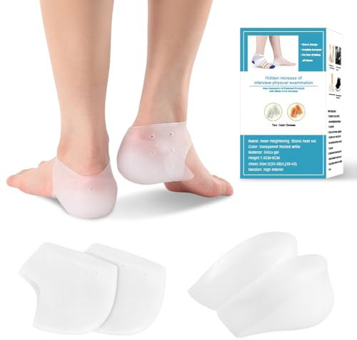 FQQF 2 Stück Kombipaket Fersenschutz,Silikon Fersenschutz,Fersenpolster,Geeignet für Fersenschmerzen,Trockene Rissige,Plantarfasziitis,Fersensporn,Geschwollenen Knöcheln