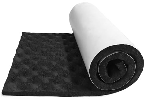 Aggsound 20 mm tjocka självhäftande ljud akustiska paneler våg skumsäker stoppning ljudisolerande äggkartong design bil värmesäker buller dödare matta för studio, väggar, dörrar, 250 x 33 cm 9