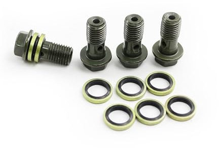 Tubo flessibile for radiatore dell'olio in acciaio intrecciato for motocicletta da 320/470 mm con vite di copertura for guarnizioni dell'olio M8 for pit dirt bike go kart(M8 screw)