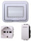 Kit Placca Scatola 503 Premontato IP55, 3 Moduli Presa Schuko 10/16A + Interruttore, Compatibile Con Bticino Living, Colore Bianco, Placca Stagna Idrobox Incasso Da Esterno