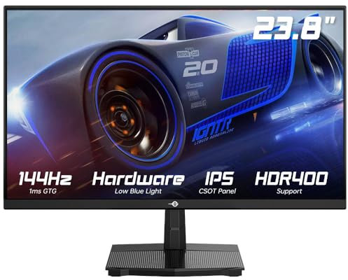 TITAN ARMY Monitor da gioco da 23,8, 144 Hz, 1080P FHD 1920 x 1080 IPS, schermo da gioco 1 ms 111% sRGB, HDR400, FreeSync, HDTV+DisplayPort, Low Blue Light, VESA Mount, per FPS RAC RTS MOBA MMORPG G