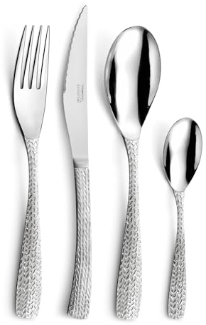 Pradel Essentiel Fantaisie Ménagère 24 couverts Pour 6 personnes, Inox | Ménagère 24 couverts, Pour 6 personnes, Acier inoxydable 18/0, Finition Standard, Compatible lave-vaisselle