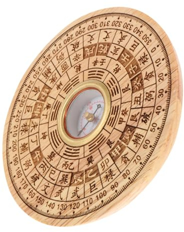 Milisten Wood Pan Feng Shui Kompass Chinesische Retro Desktop Dekoration Langlebiges Feng Shui Adorn Glatte Oberfläche Geeignet für Raum Geschäftsatmosphäre Glücksbringer Geschenk