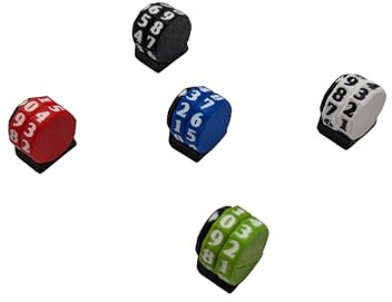 Mini Zähler 2-3 Ziffern | Siegpunkte | HP | Mana | Brettspiel | Tabletop | TCG | P&P | DnD (Normal, Schwarze Seite - Blaue Rädchen, 2 Ziffern)