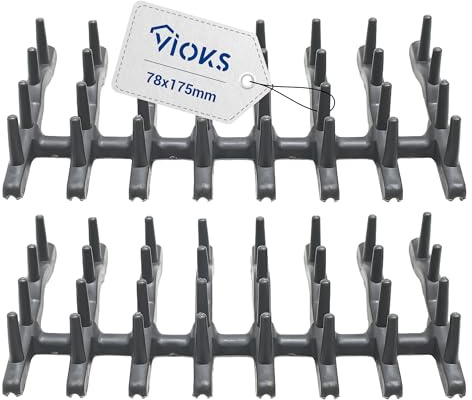 VIOKS 2x Upper Basket Insert Replacement for AEG Electrоlux 138018410/9 1380184109 138018400/0 1380184000 Plate Holder Dishwasher 175 x 80 x 30 mm - Rubber Spikes for Dish Rack Dishwasher
