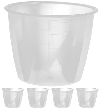 COLLBATH Lot de 5 Tasses à Mesurer pour Cuiseur à Riz 160ml en Plastique Transparent Graduations Précises, Verre Doseur Polyvalent Cuisine, Cuisson Vapeur et Préparation de Réutilisable