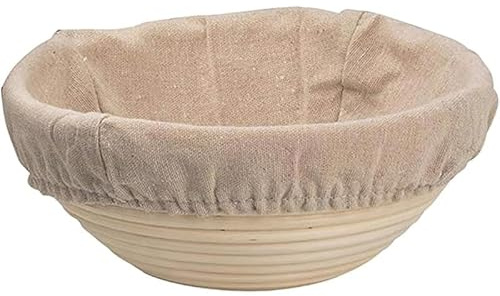 Gärkorb für Brot, Gärkörbchen Gärkorb Peddigrohr Rattan Leineneinsatz Gebäck Brotkorb Obstkorb, Teigkorb aus Rattan zum Aufgehen, Gärschüssel, Backzubehör für Hobbybäcker