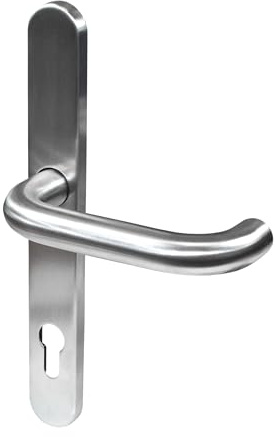 SN-TEC BKS Rondo WDL Objektbeschlag Rohrrahmen Halbgarnitur Klasse 4, Edelstahl, mit Hochhaltefeder, B-70140-60-0-8 (Langschild Halbgarnitur, 8mm Vierkant, U-Form Drücker)