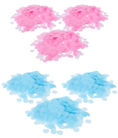 Amosfun 6Er-Packung Gender Reveal Party Deko Rundes Seidenpapier Konfetti in Rosa und Blau für Outdoor und Fotoshooting als Konfetti Ballon Füller