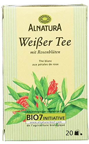 Alnatura Bio Weißer Tee mit Rosenblüten, 20 Beutel, 30g
