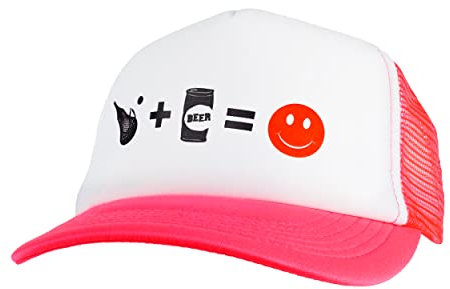 Captain LAX Stick + Beer = Smiley Lacrosse Trucker Cap - größenverstellbar Kappe, atmungsaktiv, Print, Unisex
