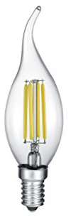 Trio Leuchten LED Leuchtmittel, Glas, E14, 4 W, Klar, 3.5 x 3.5 x 10.8 cm