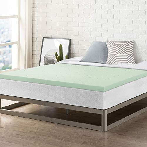 Best Price Mattress 2 Inch Ventilated Memory Foam Topper, Mattress Pad with Calming Green Tea Infusion, CertiPUR-US Certified, Twin