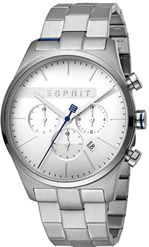 Esprit Herren Chronograph Quarz Uhr mit Edelstahl Armband ES1G053M0045