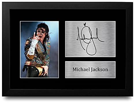 HWC Trading Michael Jackson A4 Gerahmte Signiert Gedruckt Autogramme Bild Druck-Fotoanzeige Geschenk Für Musik-Fans