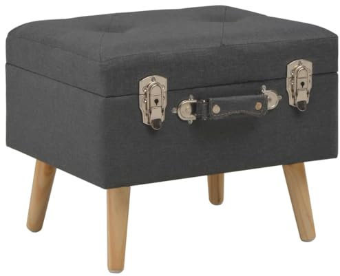 vidaXL Hocker mit Stauraum Sitzhocker Fußhocker Polsterhocker Sitzbank Sitzpouf Pouf Sitzpuff Fußbank Ottomane Sitztruhe Truhe 40cm Dunkelgrau Stoff
