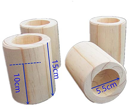 Riser per letto in legno (colorato) in legno originale resistente 4 pezzi | Alzata per mobili