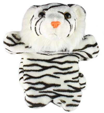 Larcele Niedlichen Plüsch Handpuppe weichen Stofftier Spielzeug (SO-22 Tiger-Schwarz Weiß Streifen)