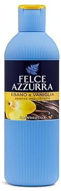 Felce Azzurra - Bagnoschiuma Profumato Vaniglia e Ebano, Bagno Schiuma Detergente Delicato Idratante per Pelle Morbida con Note Fresche di Bergamotto, Bagnodoccia Dermatologicamente Testato, 650 ml