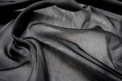 Fabrics-City schwarz stretch fein Netz Stoff Glitzer Meterware ab 50cm Netzstoff Meshstoff Tüllstoff Dekonetz Chiffon Organza Gitterstoff für Brautkleider nähen Basteln Party Dekoration, 5076