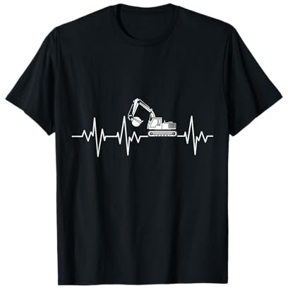 Bagger Herzschlag Bau Baggerfahrer Bauarbeiter Geschenk T-Shirt