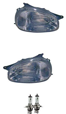 Halogen Scheinwerfer Set H4 glasklar für Corsa B Kasten Combo inkl OSRAM Lampen