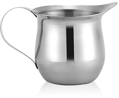 Jarra de Leche, Jarra de leche de acero inoxidable, Milk Pitche, Jarra De Espuma Para Espresso, Tazas De Latte Para Máquina De Café 8 Oz (240ml)