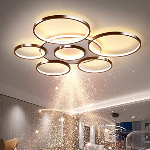 LONCHAN LED 106W Deckenleuchte Wohnzimmerlampe Deckenlampe Mit Modern Deckenbeleuchtung Schlafzimmer Acryl Lampenschirm Aluminium Design Esszimmerlampe Büro Küche Braun Deckenlicht…