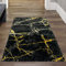Teppich-Traum moderner Kurzflorteppich KORRIDOR abstraktes Marmor Muster in schwarz Gold, Größe 80x150 cm