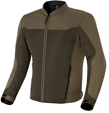 SHIMA OPENAIR Giacca Moto Uomo - Leggera e Traspirante Giubbotto moto uomo estiva in trete con protezioni CE per schiena, spalle e gomiti (Marrone, L)