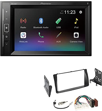 Pioneer DMH-A240BT 2-DIN Autoradio Bluetooth USB passend für Toyota Corolla 2001-2007 schwarz