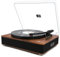 LP&NO.1 Tocadiscos con altavoces integrados y reproductor USB y grabación, tocadiscos fonográfico vintage de 3 velocidades para entretenimiento y decoración del hogar (madera de caoba)