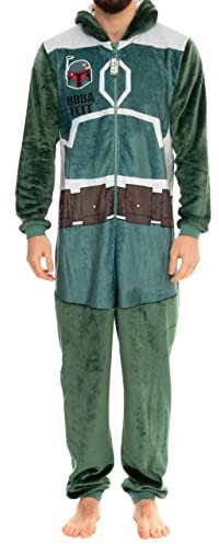 Star Wars Mens Onesie Boba Fett Green Small