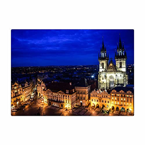 Vero Home 11888 Glas-Schneidebrett | Motiv Reisen Prag | rutschfest, kratzfest und lebensmittelecht | Maße: 39 x 29 cm