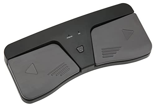 ZHXH Kabelloses Page Turner Pedal, Kabelloses Fußpedal Doppelschalter Musik Page Turner, Musik Page Turner Score Turning Fußpedal ABS Zubehör für Tablets Telefon Fußpedal Wiederaufladbar, Schwarz