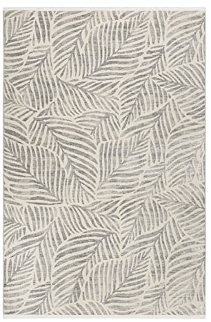 Wecon Home Moderner Esprit Kurzflor Teppich für Wohnzimmer, Schlafzimmer und Kinderzimmer - Victoria (80 x 150 cm, grau meliert)