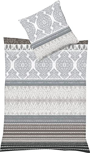 fleuresse Feinbiber Bettwäsche Aspen Lelystad Silbergrau 1 Bettbezug 135 x 200 cm + 1 Kissenbezug 80 x 80 cm