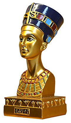 NEFSO Antike ägyptische Königin Nofretete Statue Kleiner Kopf und Büste Kunstharz Statue Figur Ägypten Skulptur Dekoration Ornament Home Office Schreibtisch Dekor Kunsthandwerk,B (A)