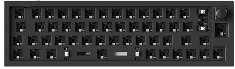 Keychron Q9 Mechanisches Tastatur-Kit, 40% ISO-Layout, programmierbar mit QMK/VIA, CNC-gefrästes Aluminiumgehäuse, RGB, 3-/5-Pin-kompatibel, Barebone-Gaming-Kit für Windows/Mac, Schwarz mit Drehknopf