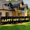 Happy New Year 2023 Deko Banner, Extra Großer Stoff Silvester Deko 2023 Banner, Schwarz Gold Neujahr Hintergrund Poster für Outdoor Silvesterparty Weihnachten Feier Party Dekoration, 98,4 x 18 Zoll