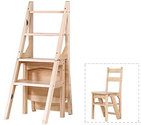 Leitern, Zweizweck-Tritthocker, Bambus-/Holz-Trittleitern, Kindergarten-/Schulstuhlhocker, Gartenregal, Bücherregal, Isolierung: Vollständig isoliert zum Trimmen von Blättern,35 * 46 * 88 cm/C/2