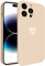 GTElectro Heart Love Design Soft Shockproof Silicone Slim Case Cover for Apple iPhone 14 Pro Max (Beige)