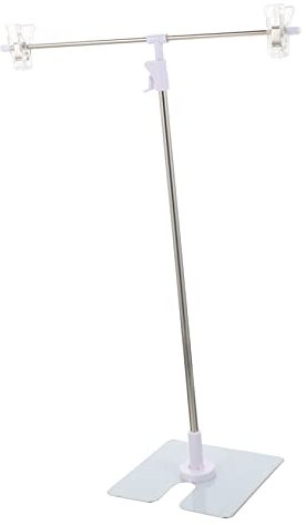 HONMEET Kleiner Hintergrundständer Hintergrund Stehen Nach Hinten Verstellbarer Ständer T-förmiger Hintergrundständer Ständer Für Fotobildschirme Oval Plastik Hintergrundrahmen Weiß