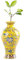 YlobdolY Petit Vase en Céramique pour Fleurs Fait À La Main Elégant Vintage Chinois Porcelaine Peint À La Main Décoratif Jaune Emaillé Vases pour Bureau Décoration Maison,K
