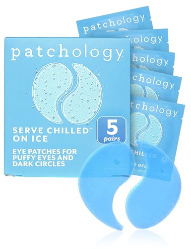 Patchology Iced Cooling Under Eye Mask Patches with Peptides, Cloudberry Oil & Bakuchiol – Firming & Soothing Eye Gels to Reduce Fine Lines and Under Eye Bags – Hydrating Under Eye Pads (5 Pairs)