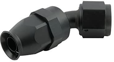 PTFE Alu Fitting 45° abgewinkelt Dash 10 / AN10 (7/8-14 UNF) | Schwarz