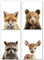 LAVEMA Bilder Kinderzimmer Tierbilder Deko Waldtiere | Poster A4 ohne Bilderrahmen | Wandbilder Junge Mädchen | Wanddeko Kinderzimmer | Babyzimmer Deko | Wandposter