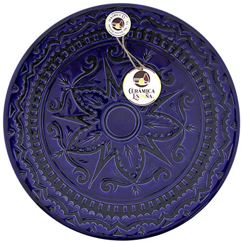 CERÁMICA ESPAÑA | Plato decorativo para colgar en pared | Plato de pared | Plato pared | Plato cerámica | Modelo D26 | Decoración 100% Hecho a mano | 30x30x3.5 cm