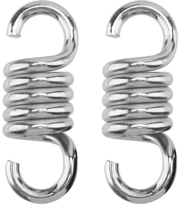 CHUEHKAK 2 hamacas con muelle, muelle oscilante, silla colgante, silla colgante, hamaca suspensión, mecedora, para hamacas y columpios, capacidad de carga de 650 kg, color plateado